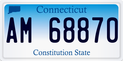 CT license plate AM68870