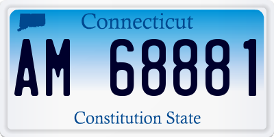 CT license plate AM68881