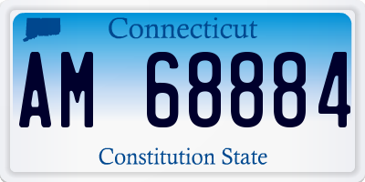CT license plate AM68884