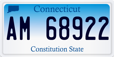 CT license plate AM68922