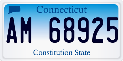 CT license plate AM68925