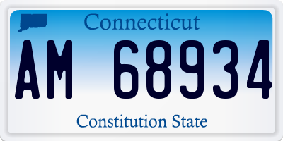CT license plate AM68934
