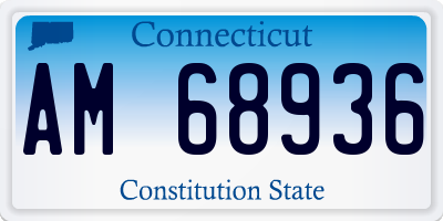 CT license plate AM68936