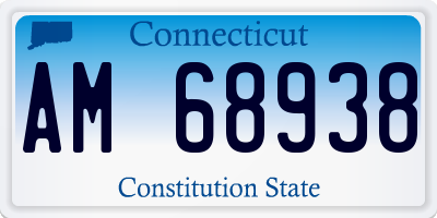 CT license plate AM68938