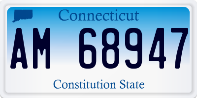 CT license plate AM68947