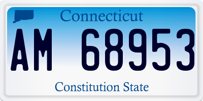 CT license plate AM68953