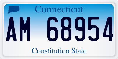 CT license plate AM68954