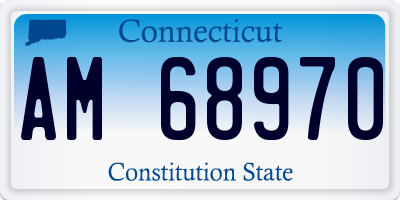 CT license plate AM68970