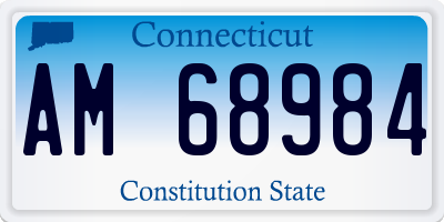 CT license plate AM68984