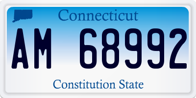 CT license plate AM68992