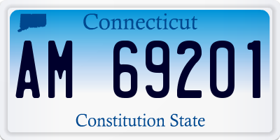 CT license plate AM69201