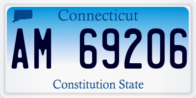 CT license plate AM69206
