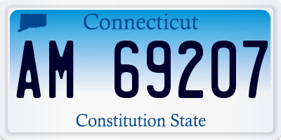 CT license plate AM69207