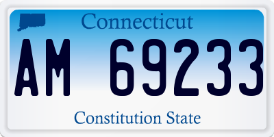 CT license plate AM69233