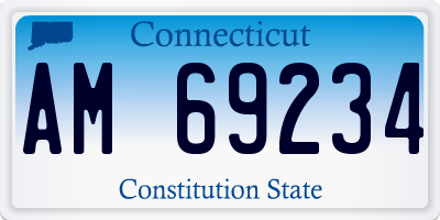 CT license plate AM69234