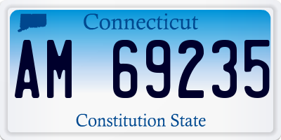 CT license plate AM69235