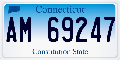 CT license plate AM69247