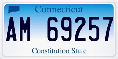 CT license plate AM69257