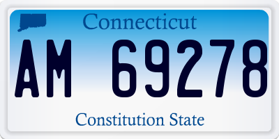 CT license plate AM69278