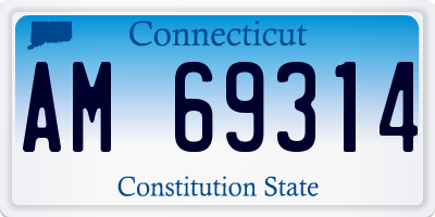 CT license plate AM69314