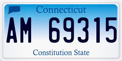 CT license plate AM69315