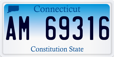 CT license plate AM69316