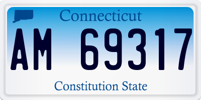 CT license plate AM69317