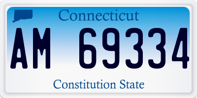 CT license plate AM69334
