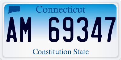 CT license plate AM69347