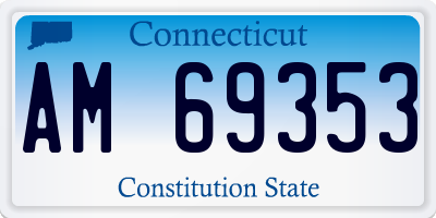 CT license plate AM69353
