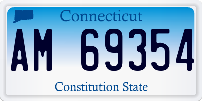 CT license plate AM69354