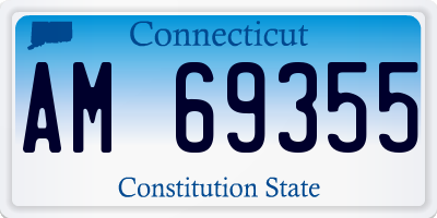 CT license plate AM69355