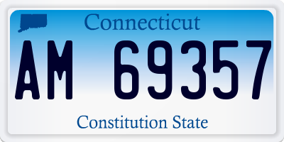 CT license plate AM69357