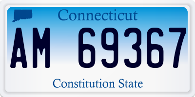 CT license plate AM69367