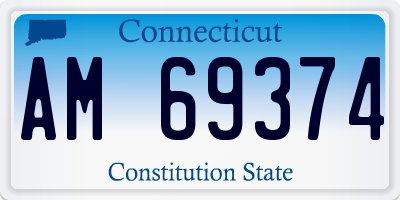 CT license plate AM69374