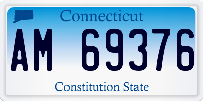 CT license plate AM69376