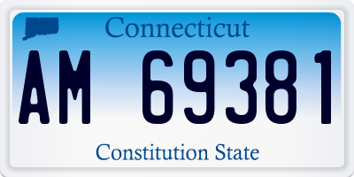 CT license plate AM69381