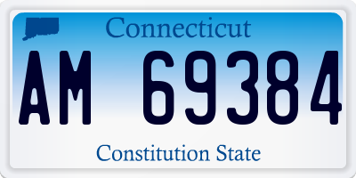 CT license plate AM69384