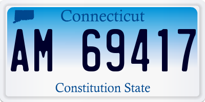 CT license plate AM69417