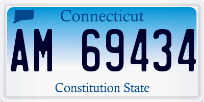 CT license plate AM69434