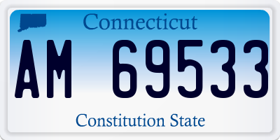 CT license plate AM69533