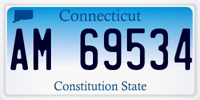 CT license plate AM69534