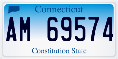 CT license plate AM69574