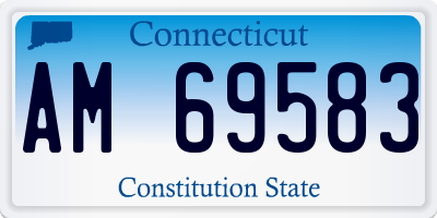 CT license plate AM69583