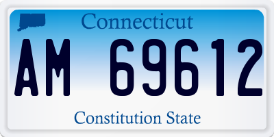 CT license plate AM69612