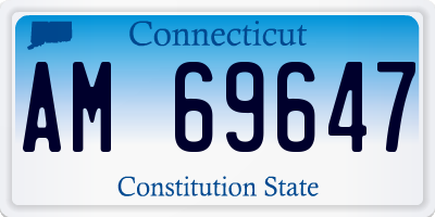 CT license plate AM69647