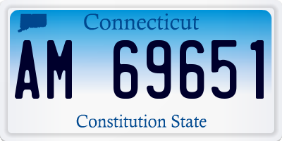CT license plate AM69651
