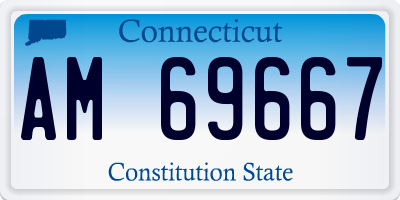 CT license plate AM69667