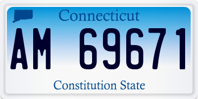 CT license plate AM69671