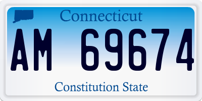 CT license plate AM69674